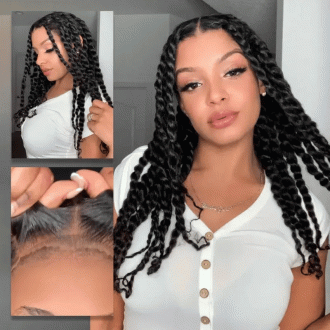 Two Strands Twists 360 Lace Frontal with Invisi Strap Pre-Braid Glueless Human Hair Wigs