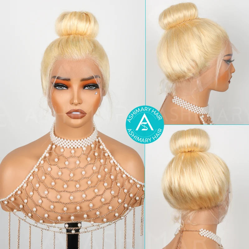Upgrade Glueless Invisi Strap 360 Skin Lace Frontal 613 Blonde Straight Wig No Gel Stable Put on & Go Wigs - Image 8