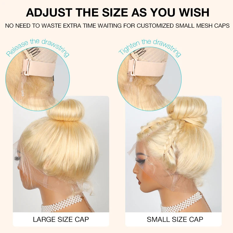 Upgrade Glueless Invisi Strap 360 Skin Lace Frontal 613 Blonde Straight Wig No Gel Stable Put on & Go Wigs - Image 6