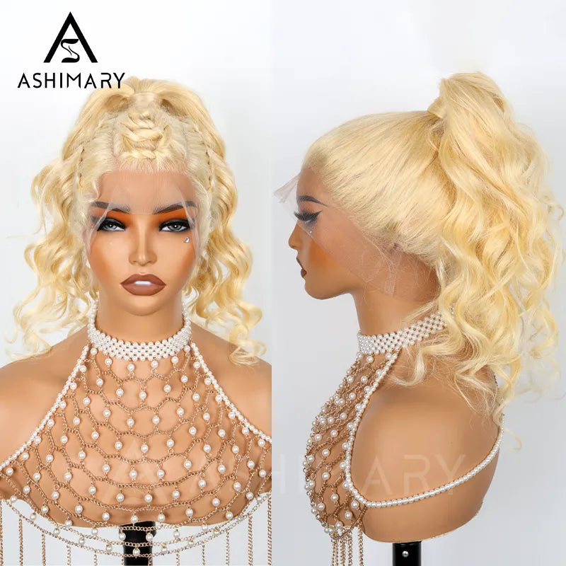 Ashimary Upgrade 360 Skin Lace Frontal with Invisi Strap Blonde 613 Body Wave Glueless Wig No Gel Needed Breathable Human Hair wig - Image 13