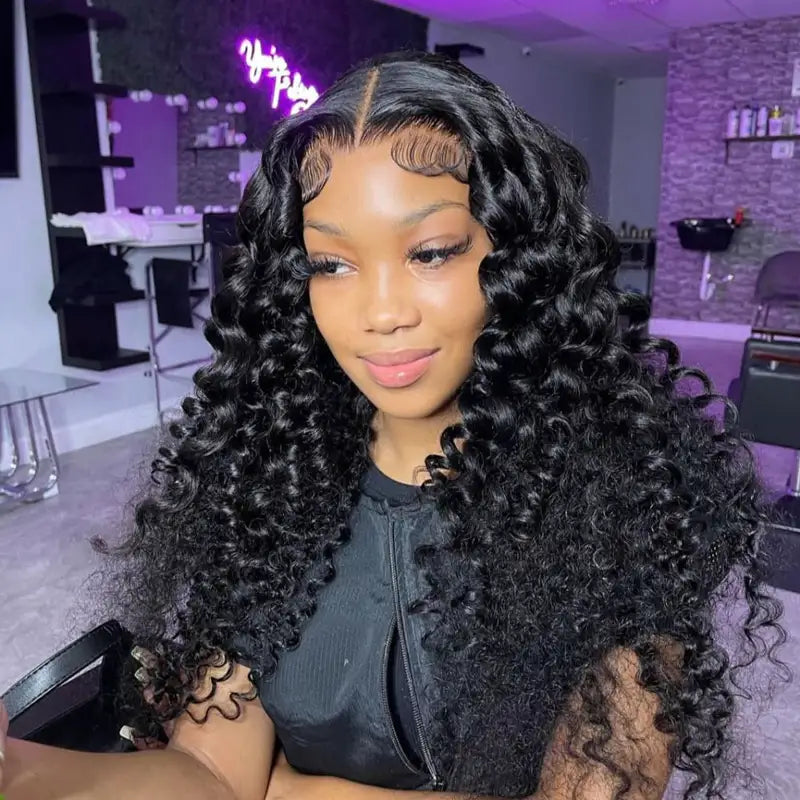 Wand Curls on Wig 13x4 Transparent HD Lace Front Curly Hair Lace Wig Luxury Customization - Image 6