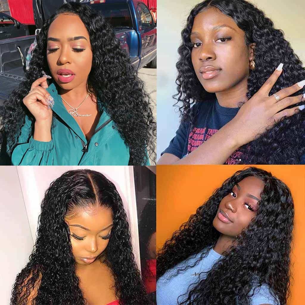 Glueless Water Wave Pre-Plucked 4*4 Closure Human Hair Wigs Brazilian Natural Wave - Image 3