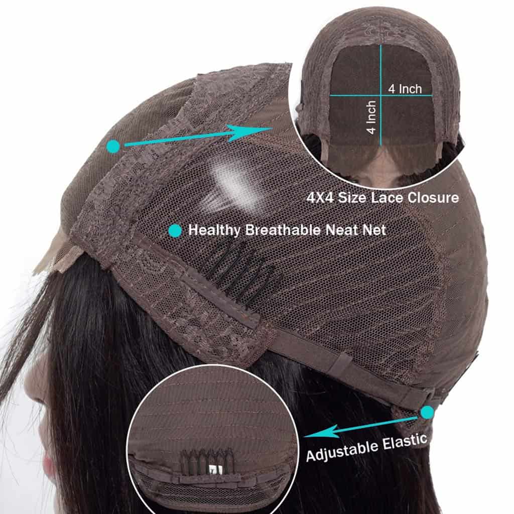 Glueless Water Wave Pre-Plucked 4*4 Closure Human Hair Wigs Brazilian Natural Wave - Image 6