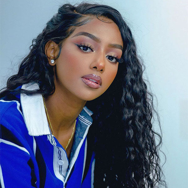 Romantic Bohemian Wear And Go Water Wave 13X4 HD Transparent Lace Frontal Ready to Wear Wig With Pre Bleach Knots & Plucked Hairline & Pre-cut lace - Image 2