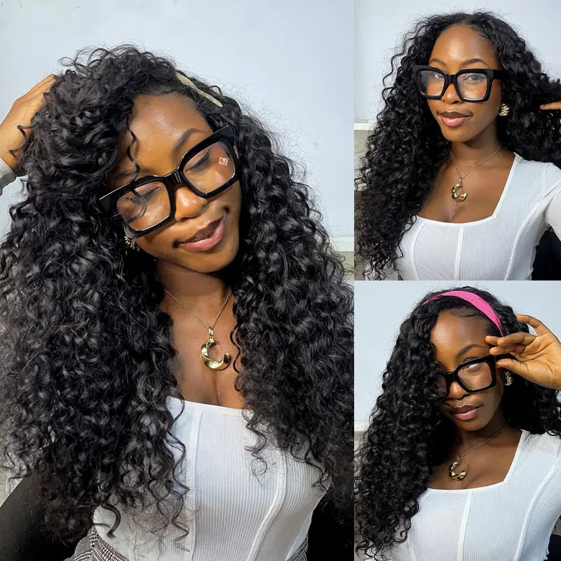 Wear Go Water Wave Half Wig With Drawstring 3 in 1 Glueless Flexible Fit Human Hair Wig - Image 3