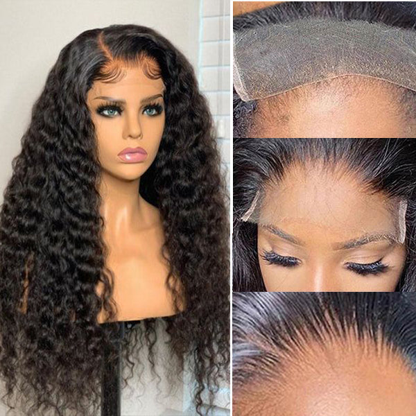 Ashimary Water Wave Glueless 5x5 HD Transparent Closure Wig Brazilian Human Hair Wig Natural Color - Image 7