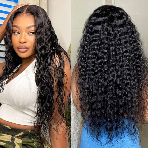 Romantic Bohemian Wear And Go Water Wave 13X4 HD Transparent Lace Frontal Ready to Wear Wig With Pre Bleach Knots & Plucked Hairline & Pre-cut lace - Image 4