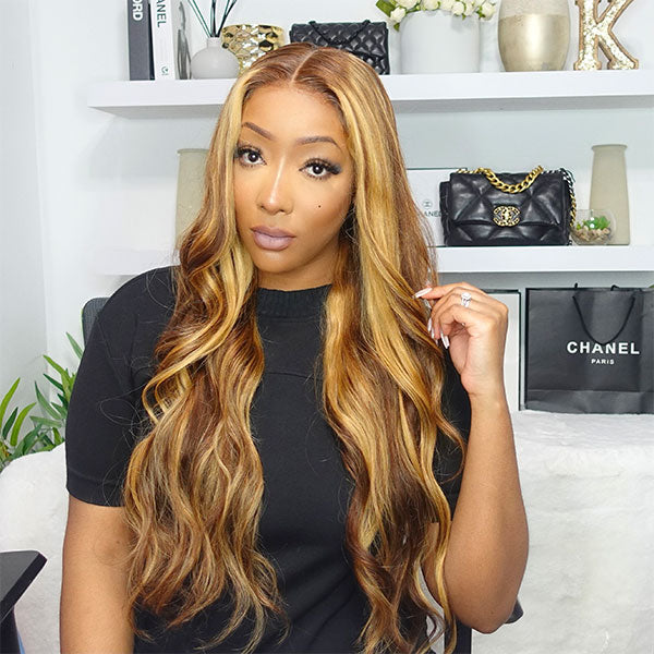 Highlight Glueless HD Lace Wig Body Wave Hair 5x5 HD 6X4.5 HD 4x4 Transparent Lace Closure Wig Ashimary Hair - Image 14