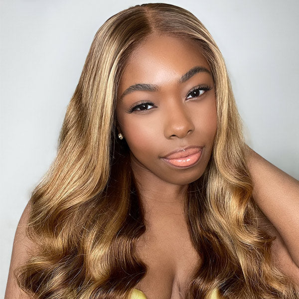 Ready to Wear Highlight Body Wave Glueless 13x4 HD Lace Wig with Pre Cut Lace & Bleached Knots - Image 5