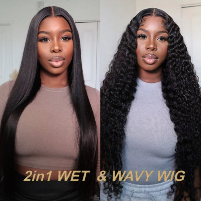 Romantic Bohemian Wear And Go Water Wave 13X4 HD Transparent Lace Frontal Ready to Wear Wig With Pre Bleach Knots & Plucked Hairline & Pre-cut lace - Image 5