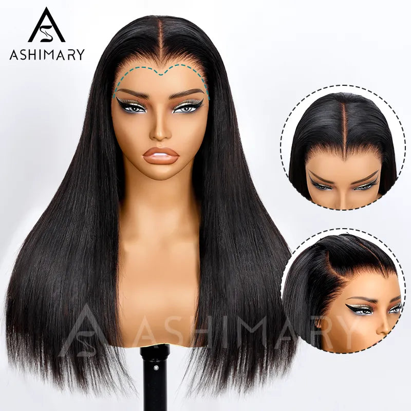 Ashimary Pull Go 13x6 Full Glueless Wig Transparent Lace Front Wig Straight Brazilian Human Hair - Image 16
