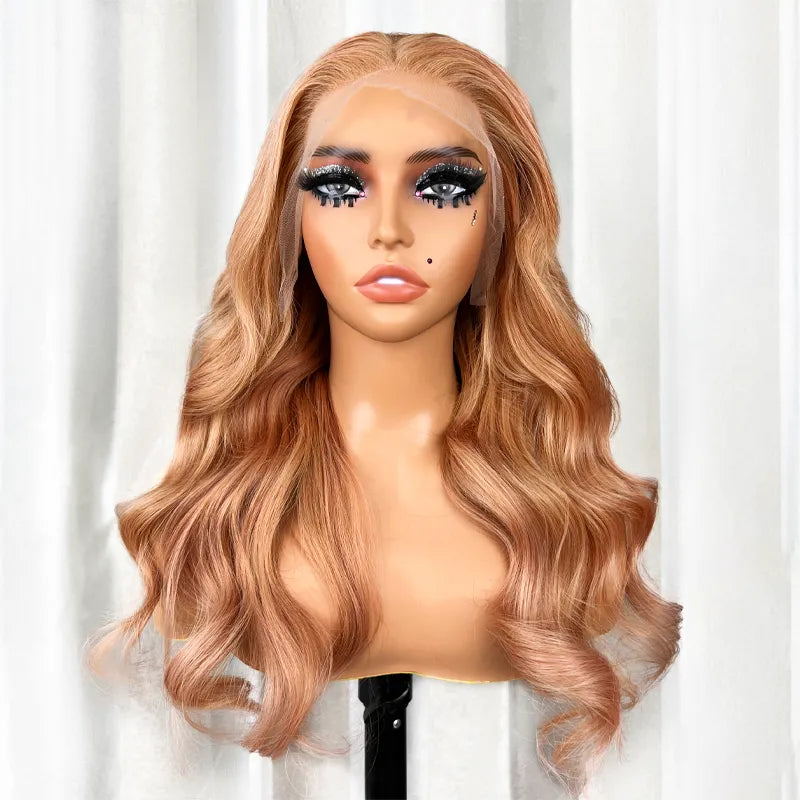 Ashimary Light Flaxen Brown Color 13x4 Lace Front Body Wave Wig - Image 4