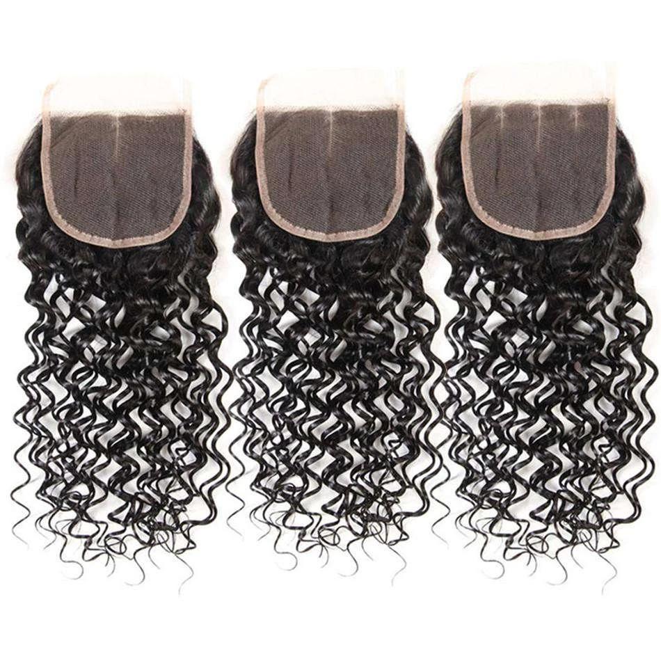 Water Wave Hair 4x4Inchs Lace Closure Natural Color 100% Human Hair - Image 2